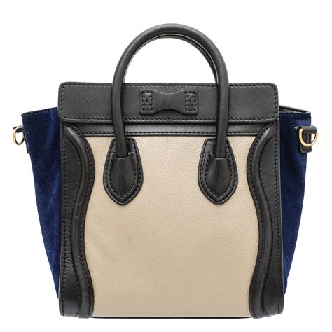 celine nano tricolor blue|celine nano luggage lizard.